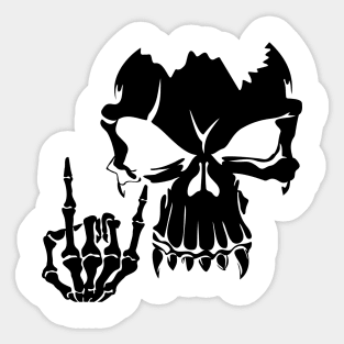 skull and hand signal Sticker